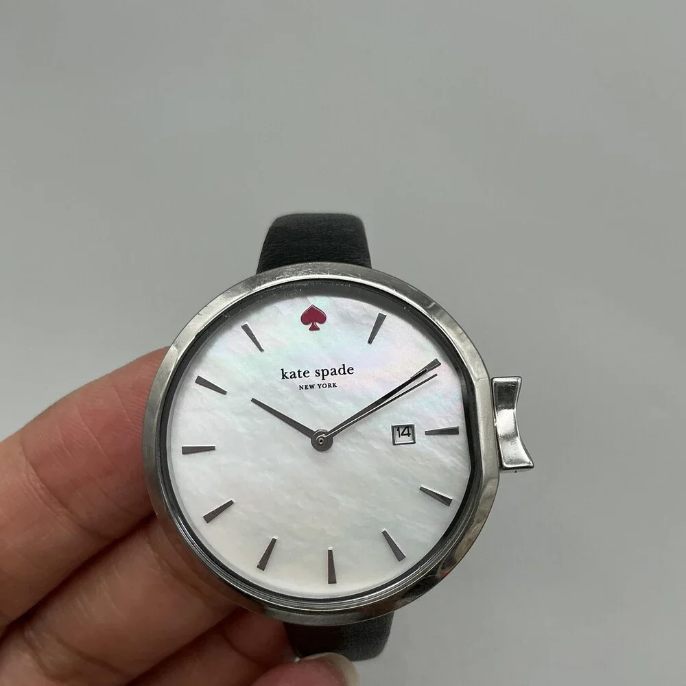 Kate Spade KSW1269 Womens Watch 33mm MOP Park Row Silver Tone New Battery